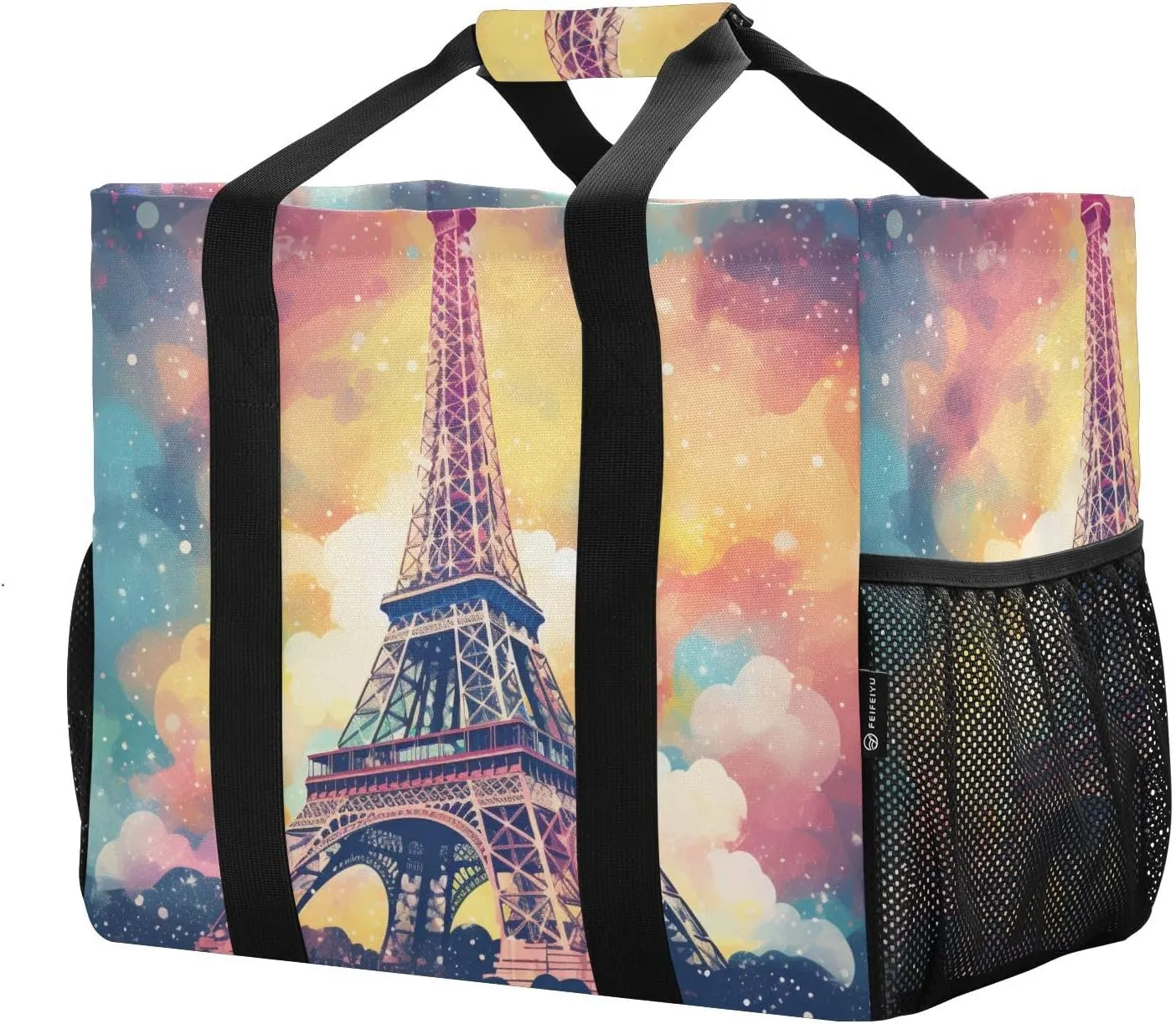 ALAZA Blooming Sunflowers Blue Sky Blue Butterflies Waterproof Beach Tote Bags