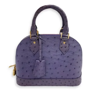 Alma Purple Crossbody Bag in Ostrich, Gold hardware