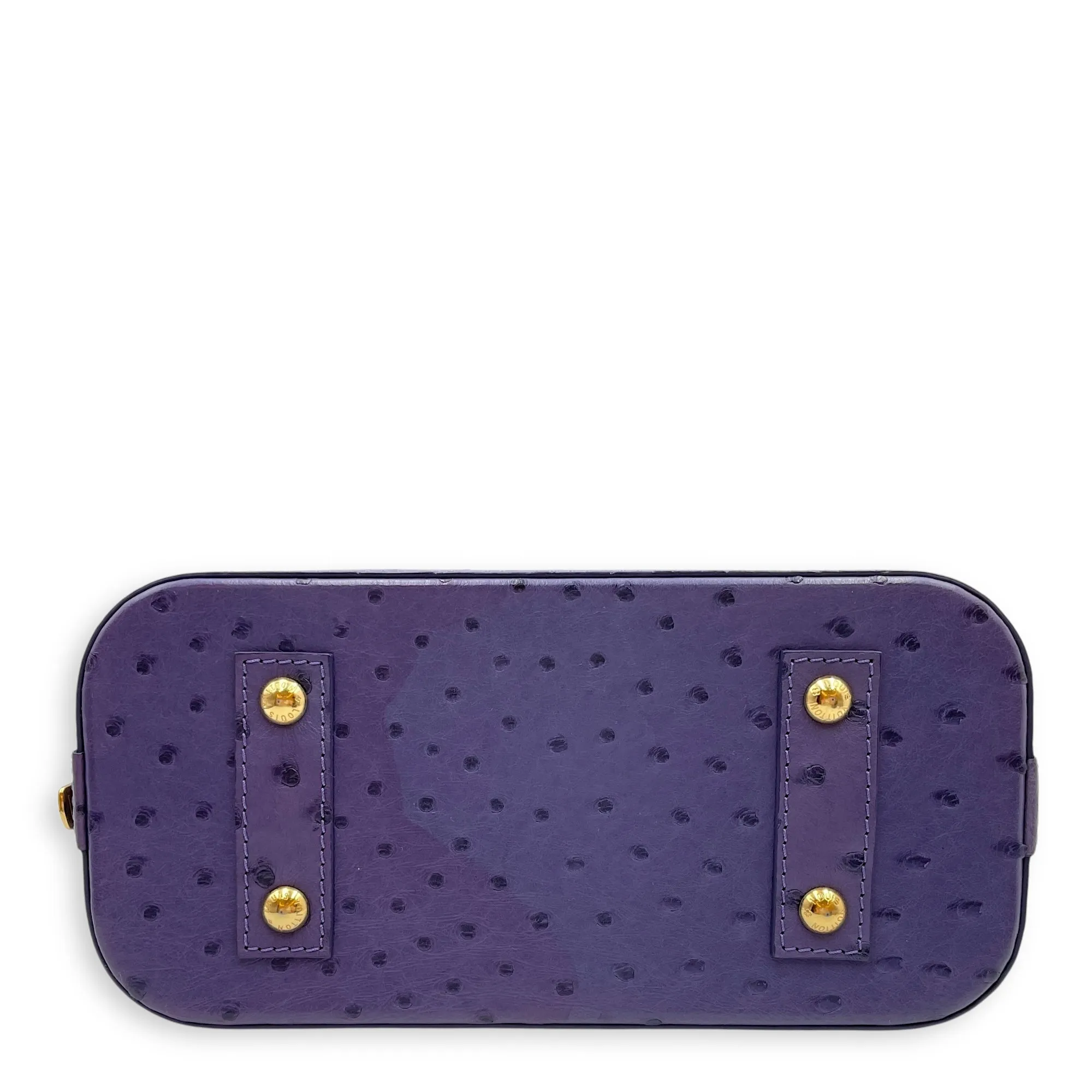 Alma Purple Crossbody Bag in Ostrich, Gold hardware