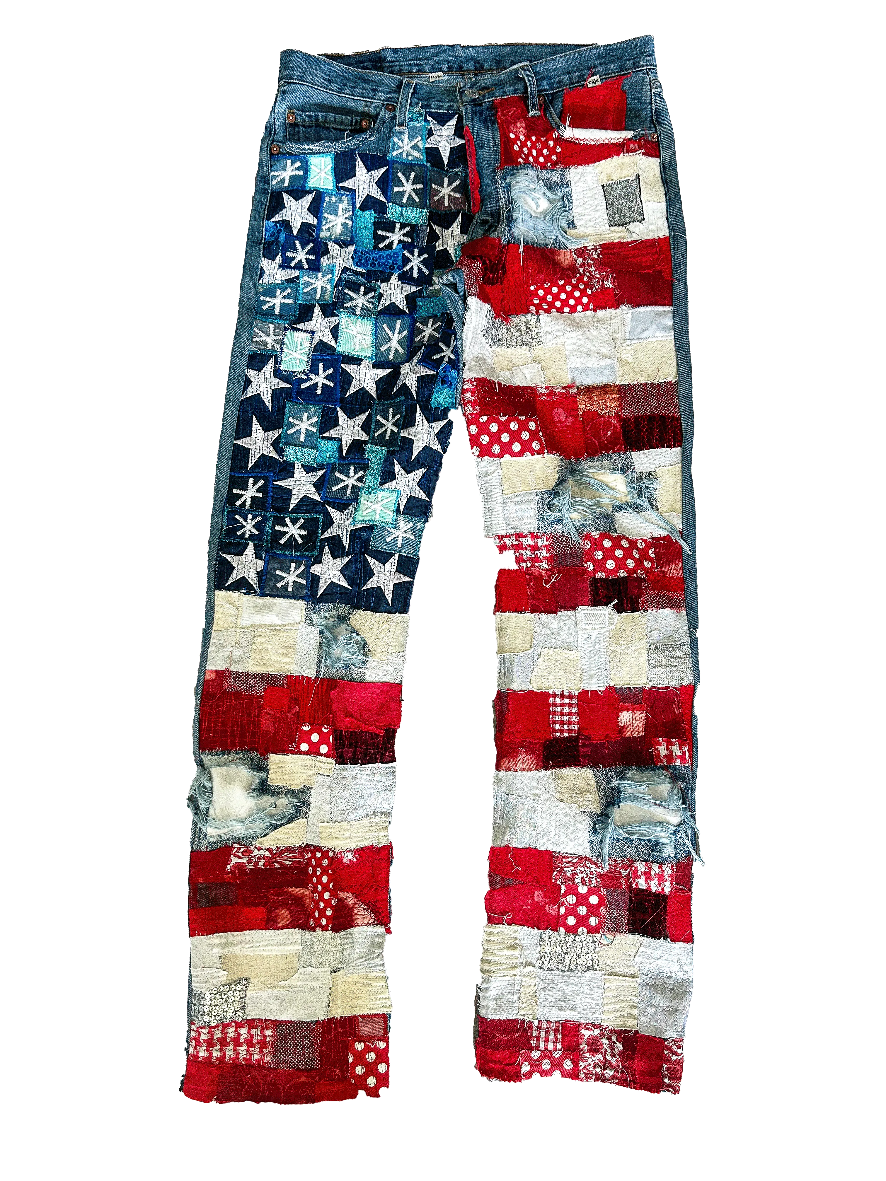 AMERICAN FLAG SWATCH PATCHWORK DENIM
