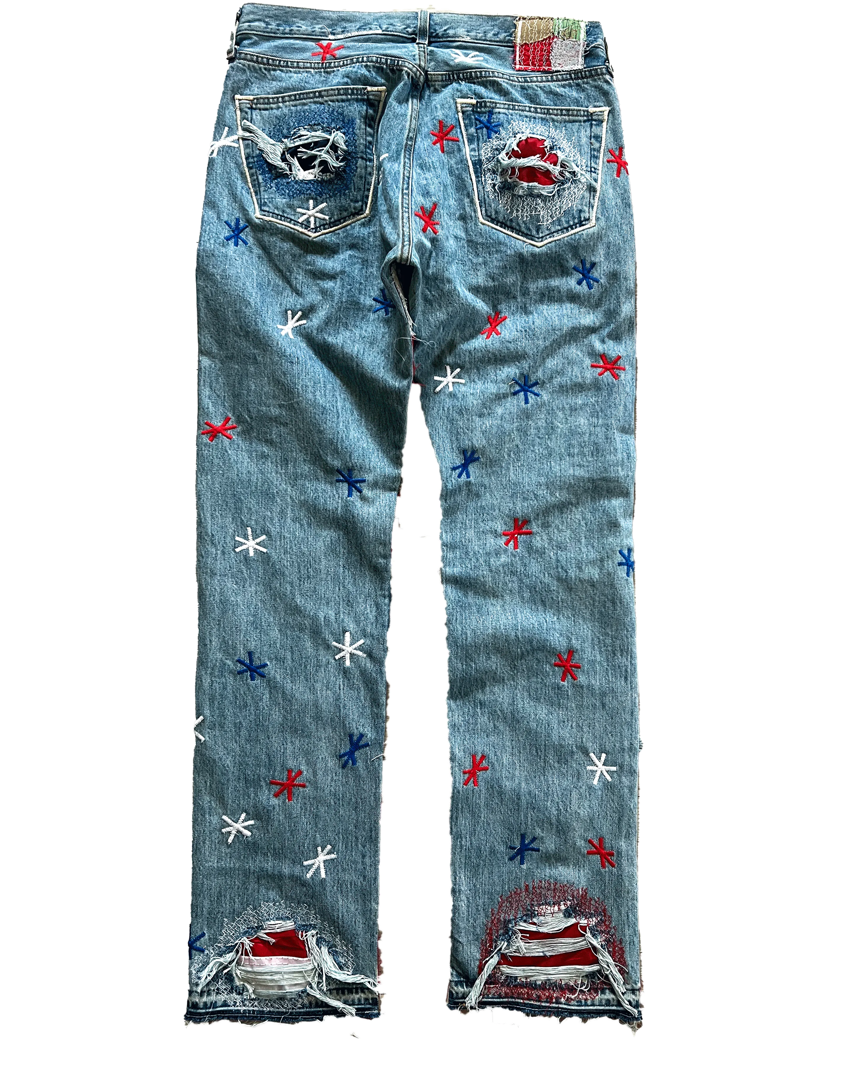 AMERICAN FLAG SWATCH PATCHWORK DENIM