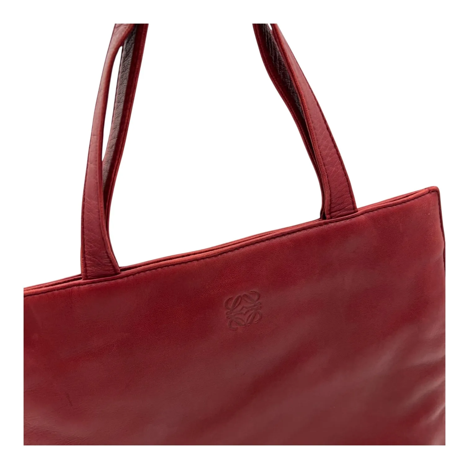 Anagram Tote Bag Red in Lambskin