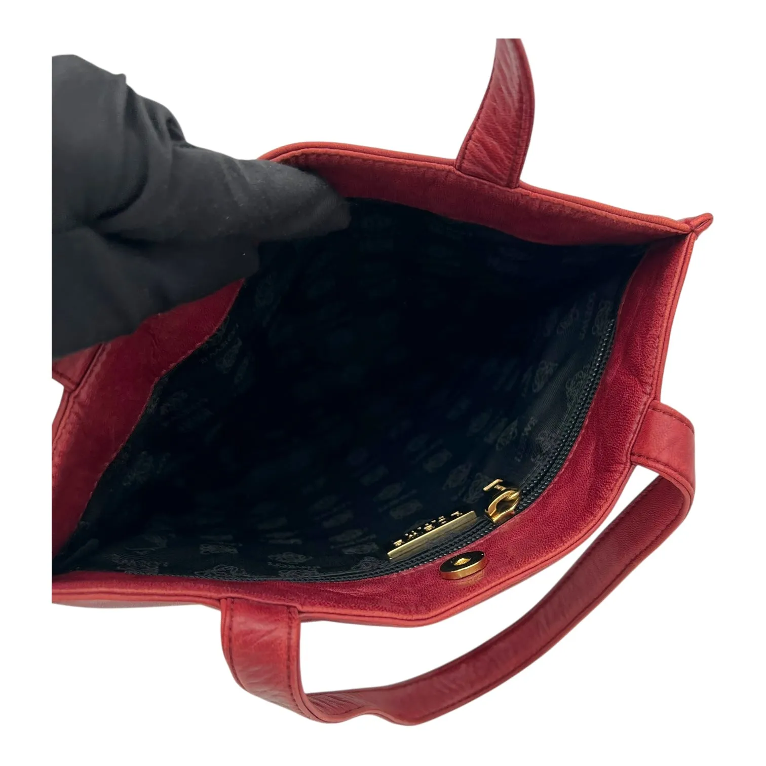 Anagram Tote Bag Red in Lambskin