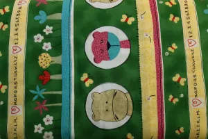 Animals And Flowers In Stripes Patchwork / Craft Fabric
