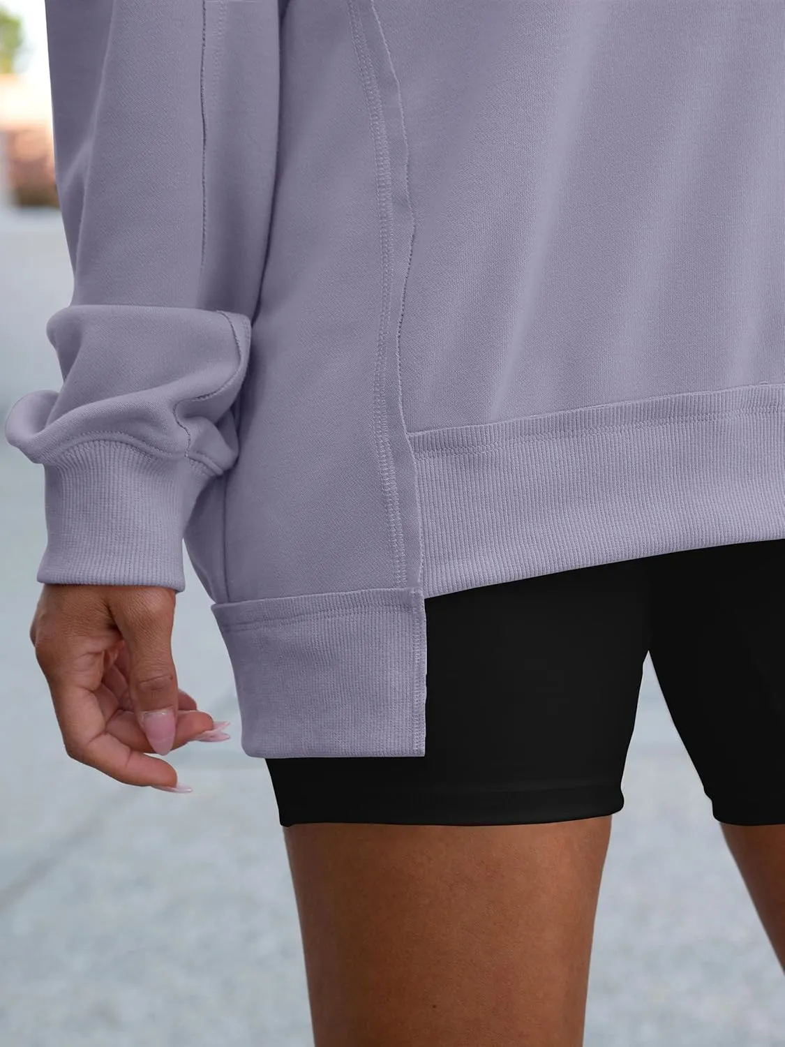 ANRABESS Womens Oversized Sweatshirts V Neck Long Sleeve Tunic Lightweight Pullover Shirts 2025 Fall Tops Teen Girls Outfits