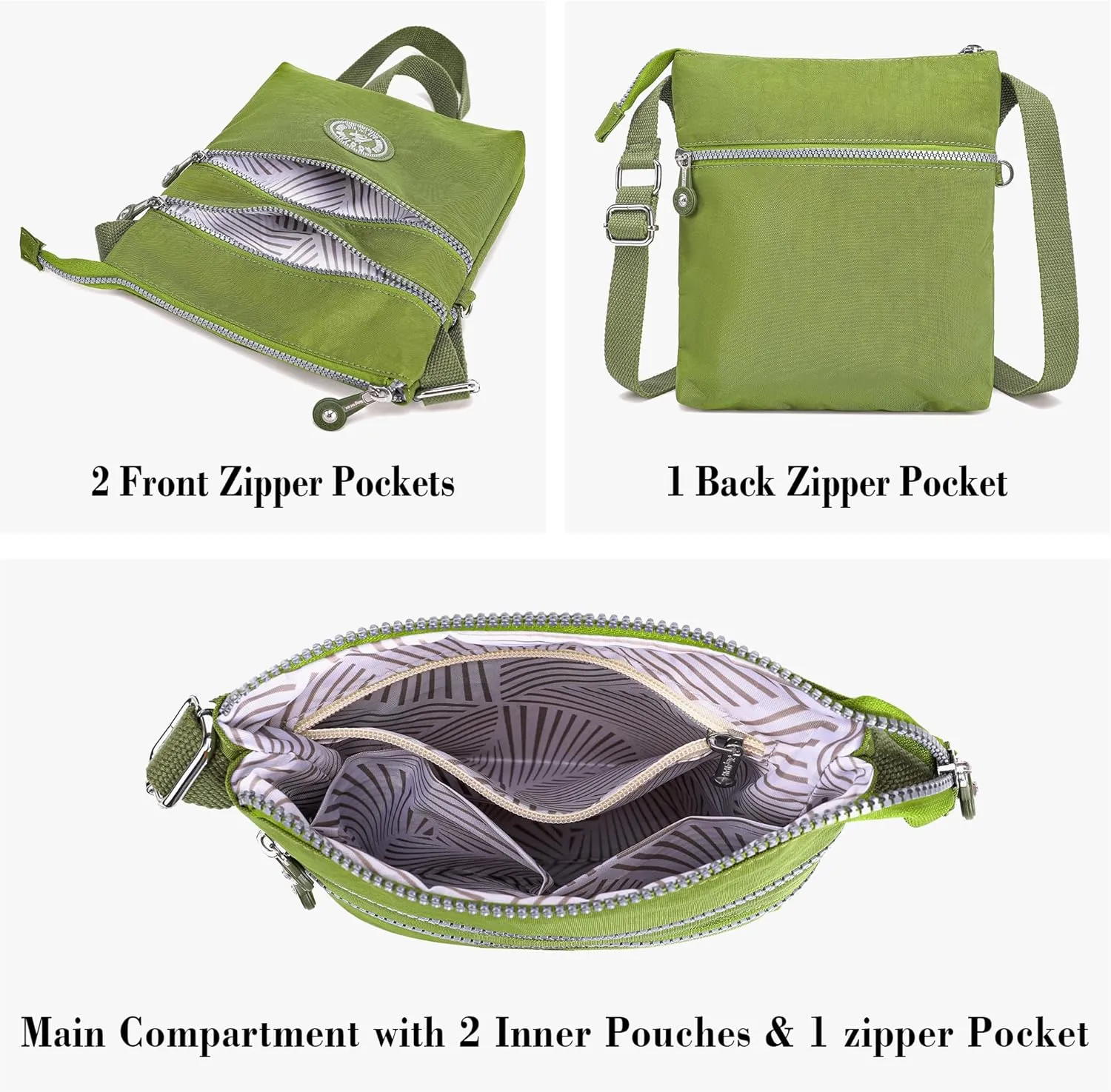 AOCINA Crossbody Purses for Women Lightweight Small Travel Bag Shoulder Purses and Handbags with Multi Zipper Pockets