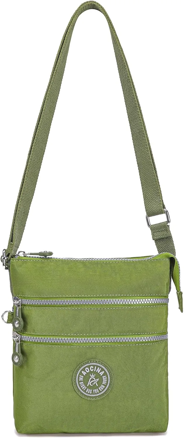 AOCINA Crossbody Purses for Women Lightweight Small Travel Bag Shoulder Purses and Handbags with Multi Zipper Pockets