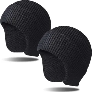 Arcweg Winter Men Women Winter Running Cycling Hat with Ear Flaps Snow Thermal Warm Knit Skull Cap Windproof Cold-Proof
