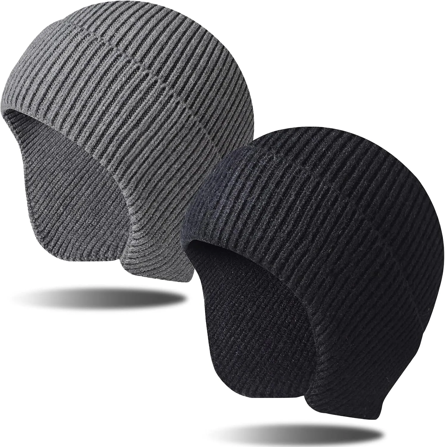 Arcweg Winter Men Women Winter Running Cycling Hat with Ear Flaps Snow Thermal Warm Knit Skull Cap Windproof Cold-Proof