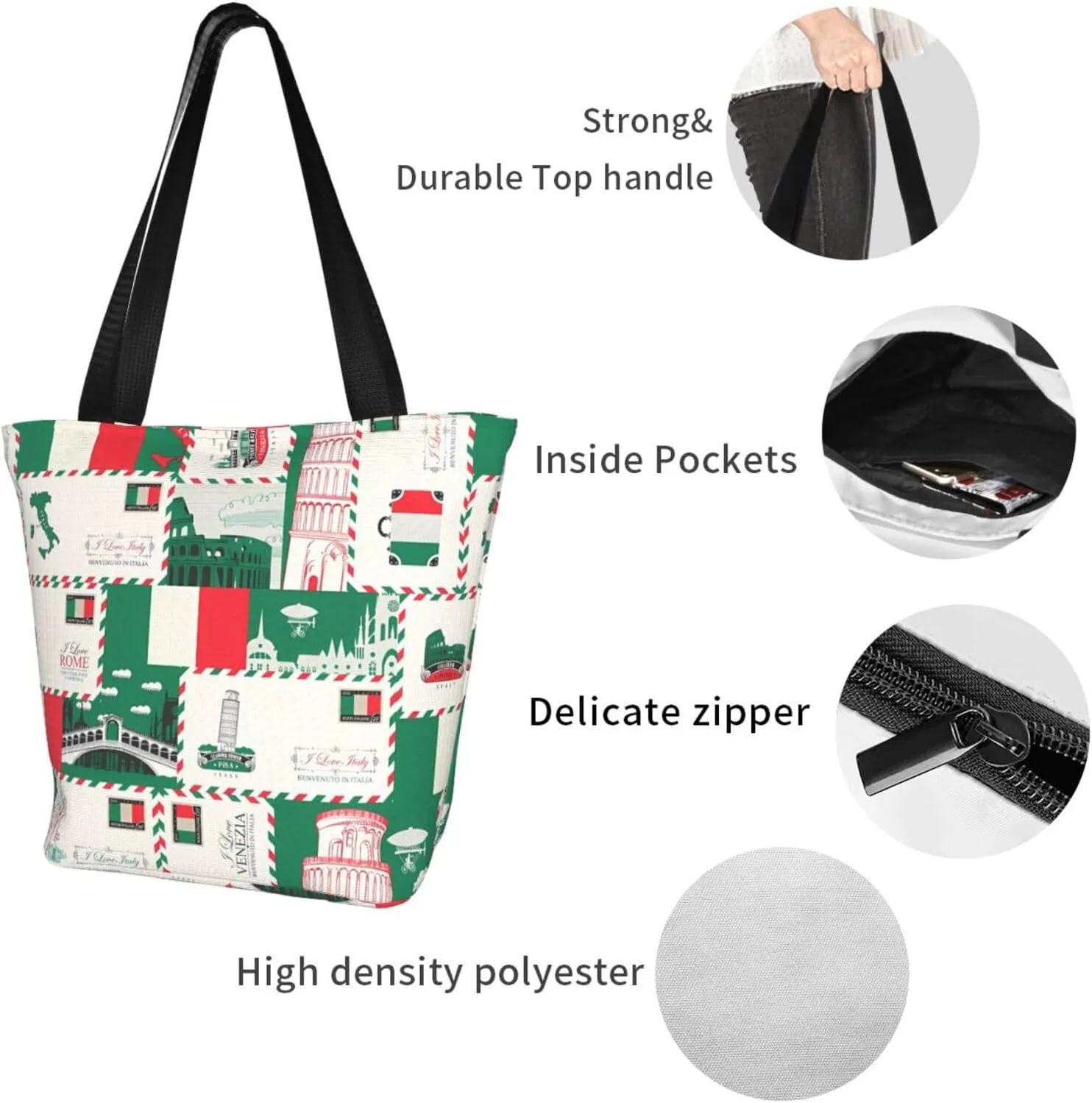 Army Camo Tote Bag For Women Lightweight Shoulder Bags Shopping Handbags With Zipper