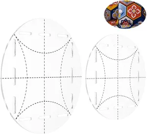 arricraft 2 Pcs Quilt Circle Template, 5/10 Inch Round Acrylic Circle Ruler Handmade Quilting and Precut Squares Circles Fabric Supplies for Patchwork Sewing Cutting Craft DIY Tools