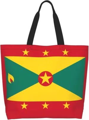 ASYG Cute Flag Tote Bag for Women and Men Reusable Shoulder Bags for Gym, Shopping, Beach,Travel