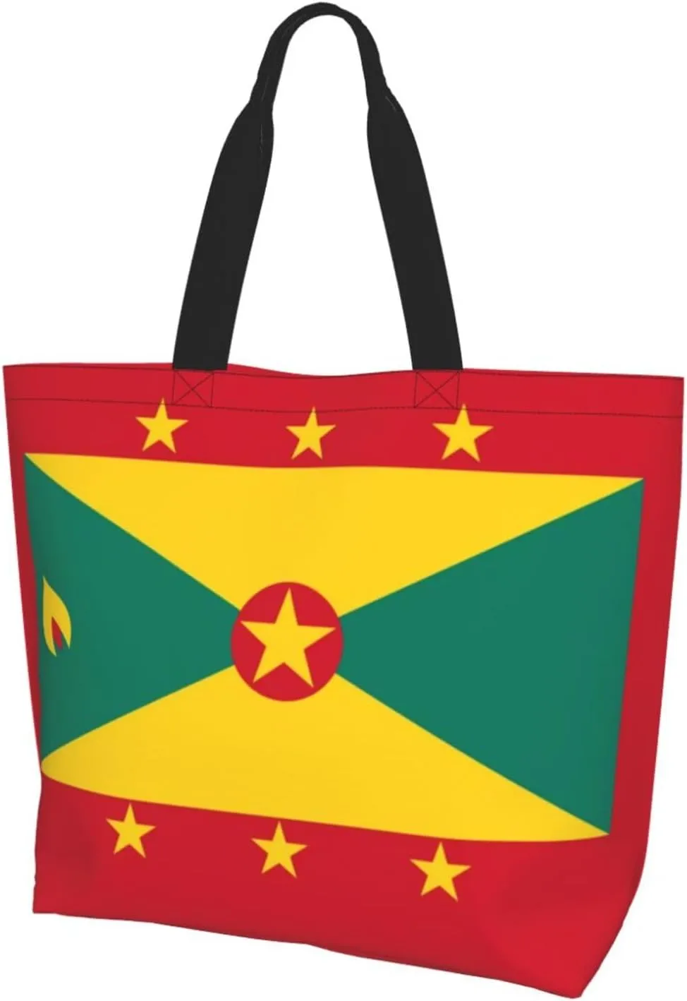 ASYG Cute Flag Tote Bag for Women and Men Reusable Shoulder Bags for Gym, Shopping, Beach,Travel