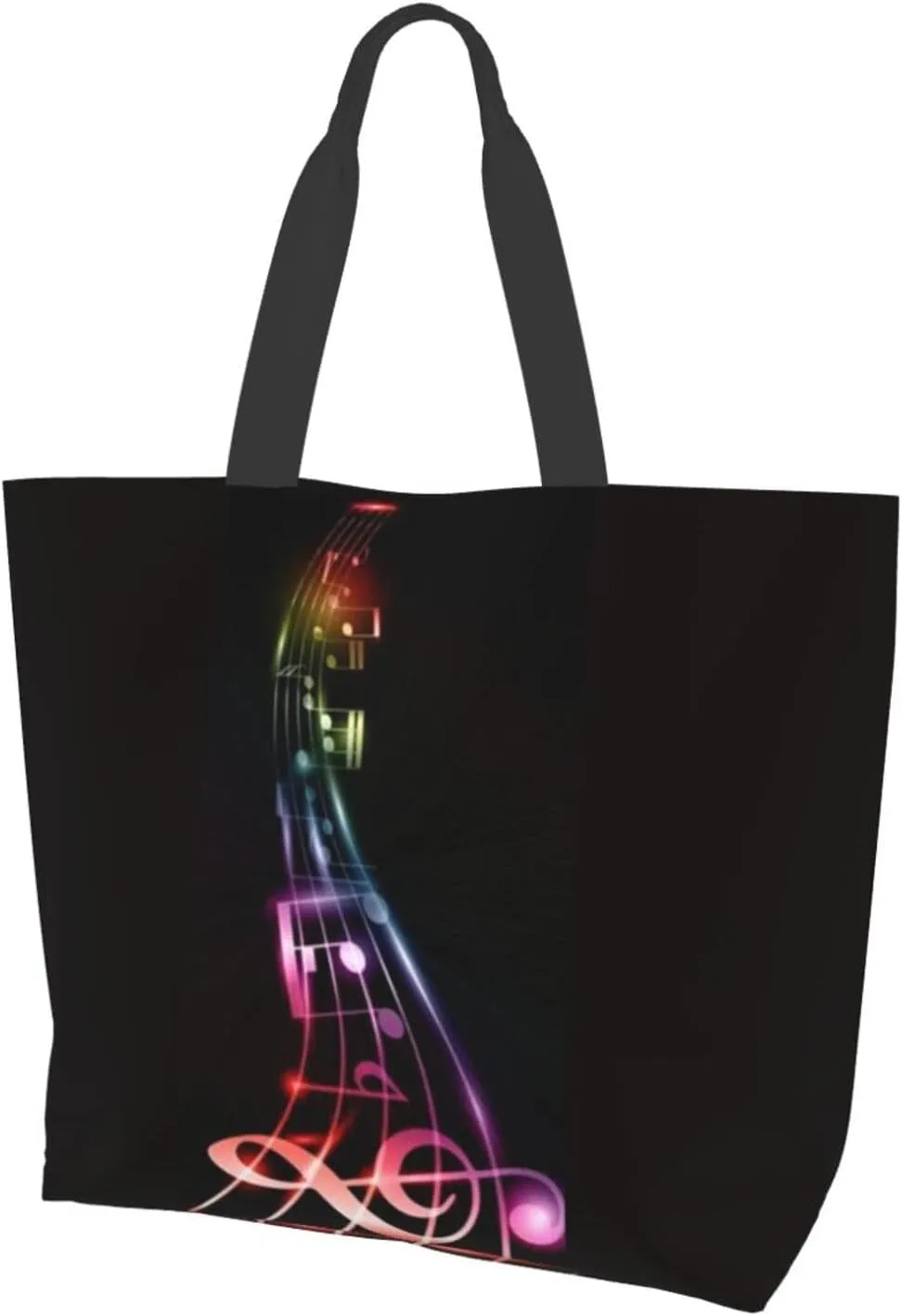 ASYG Music Tote Shoulder Bag Music Notes Bags Storage Handle Shopping Bag Portable Concert Bag