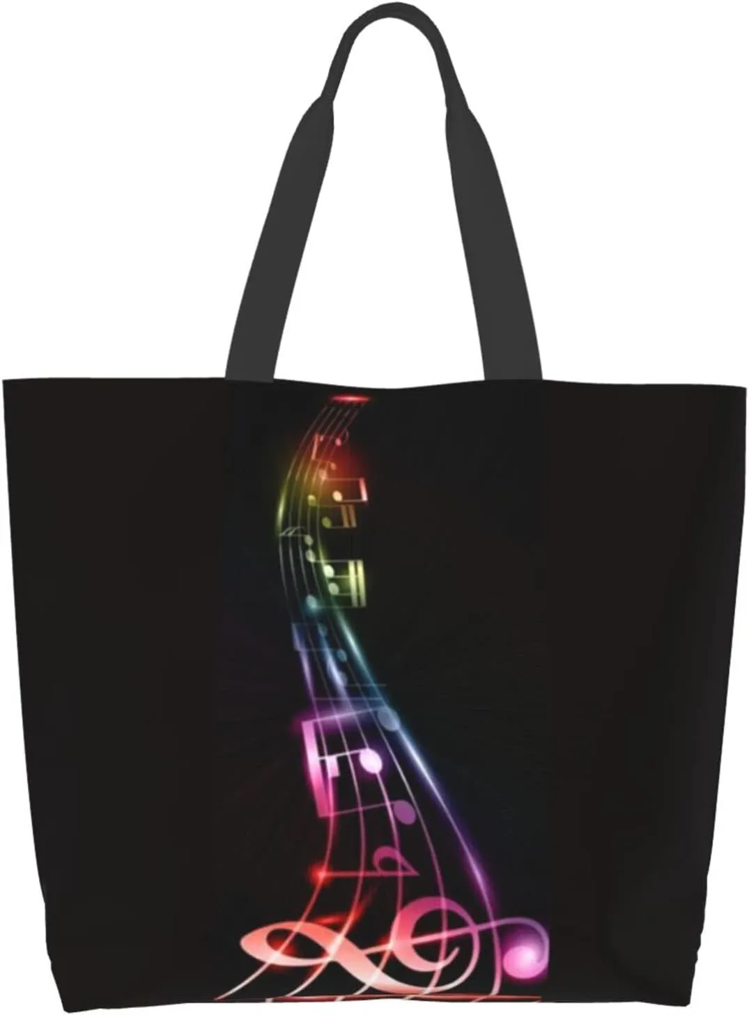 ASYG Music Tote Shoulder Bag Music Notes Bags Storage Handle Shopping Bag Portable Concert Bag