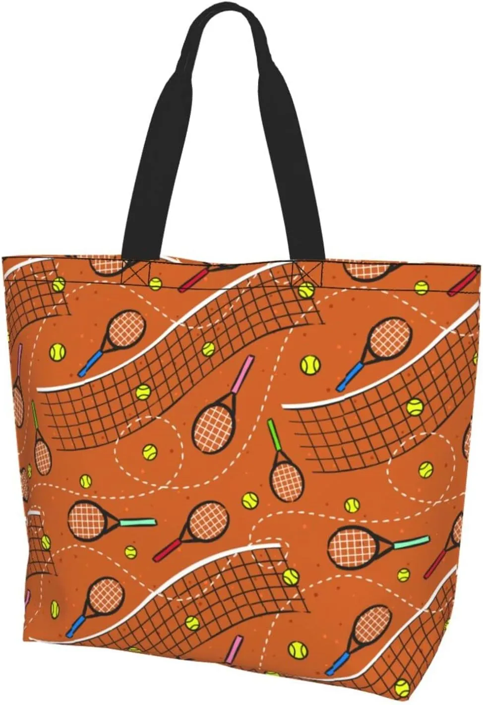 ASYG Tennis Tote Shoulder Bag Sport Grocery Bags Storage Handle Shopping Bag Tennis Portable Bag