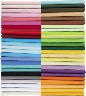 Aubliss 50pcs 10" x 10" (25cm x 25cm) Cotton Fabric Bundle PreCut Squares Fat Quarter for Patchwork Sewing DIY Craft Quilting Fabric (Bright Solid Colors)