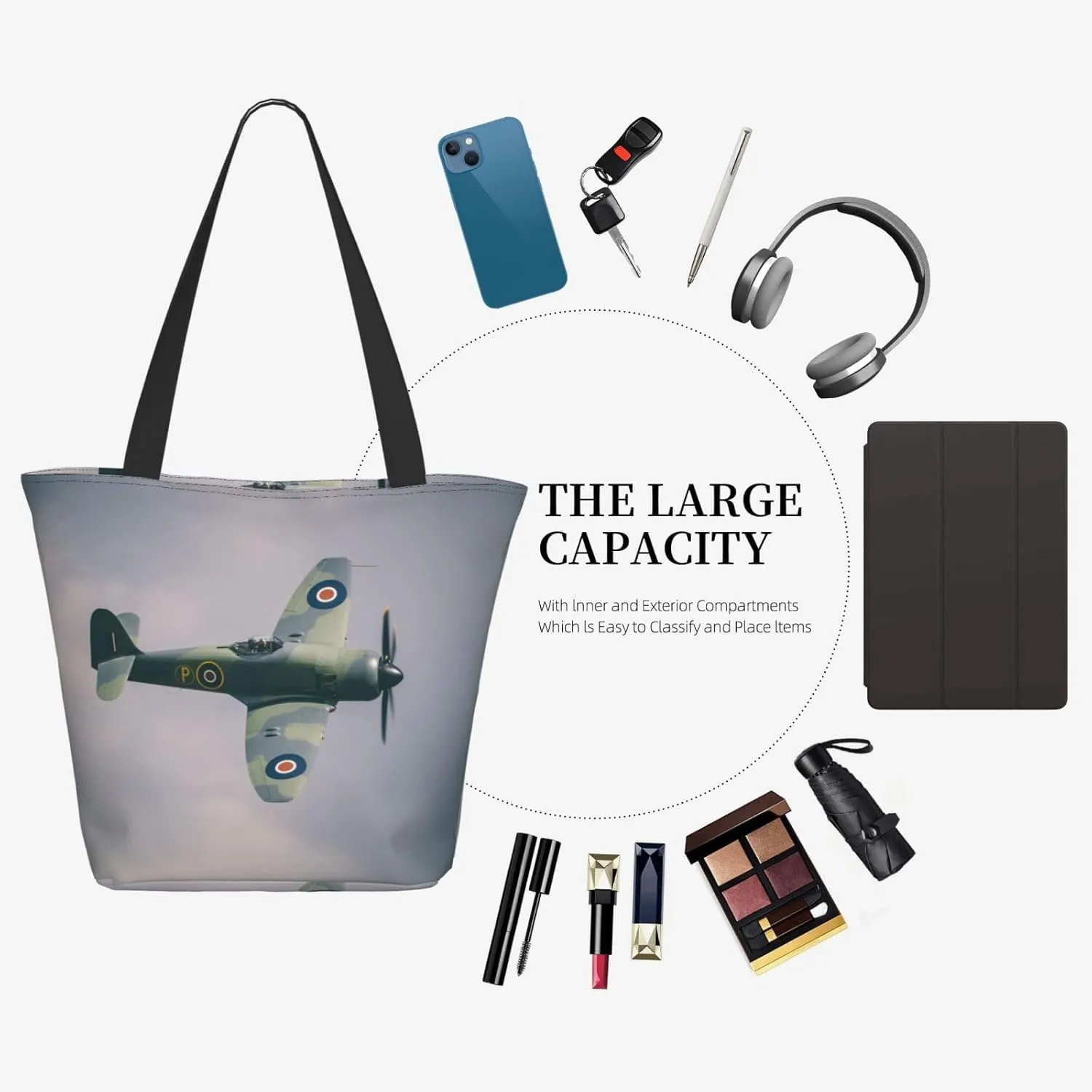 Automotive Black Car Dark Tote Bag for Women, Travel Tote Handbags for Gym