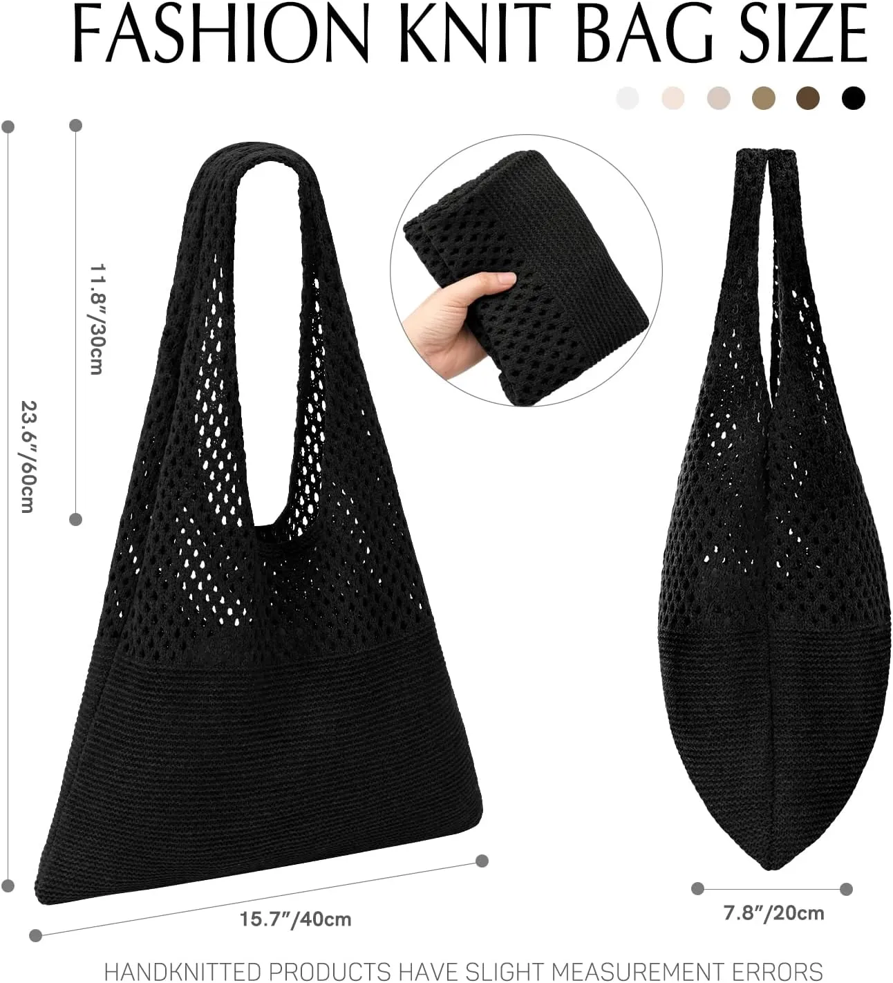 Ayieyill Crochet Tote Bag For Women, Crochet Mesh Beach Tote Bag Summer Vacation Aesthetic Boho Knit Bag for Women