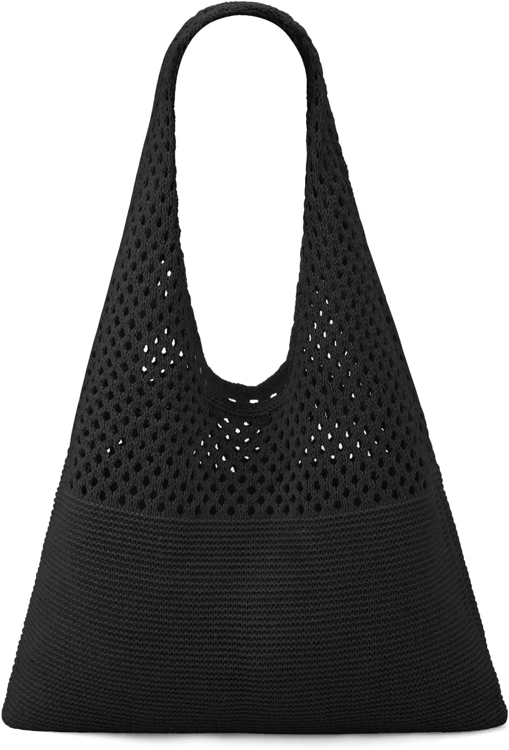 Ayieyill Crochet Tote Bag For Women, Crochet Mesh Beach Tote Bag Summer Vacation Aesthetic Boho Knit Bag for Women