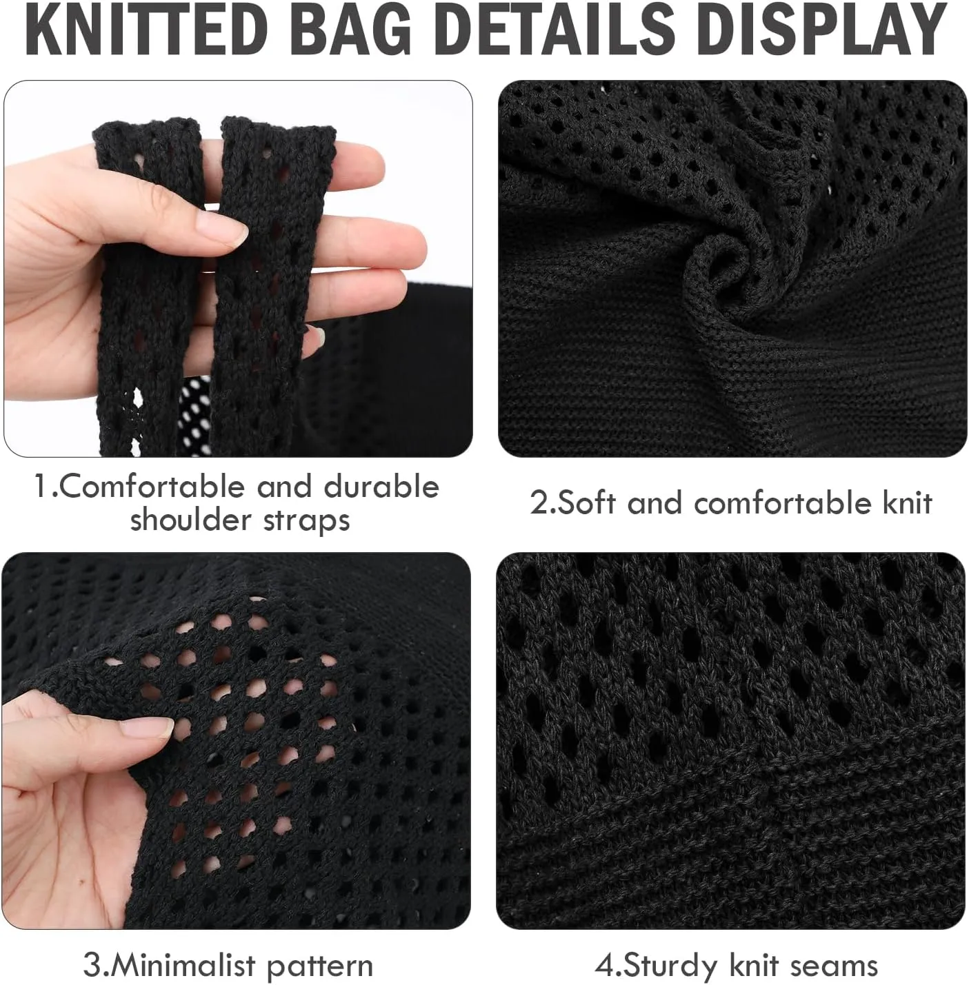 Ayieyill Crochet Tote Bag For Women, Crochet Mesh Beach Tote Bag Summer Vacation Aesthetic Boho Knit Bag for Women