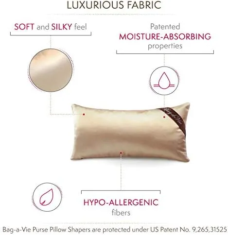 Bag-a-Vie Handbag Shaper Pillow Luxury Handbag & Purse Shaper - [Petite] 12' x 5.5' - Fits Jumbo Flap Bags - Champagne