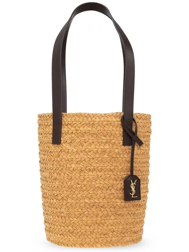 Bag Beige Urgent clearance Tote Raffia Laurent Saint Great deal Panier
