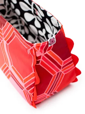 BAG COVER Honeycomb Red & Fern Black and White