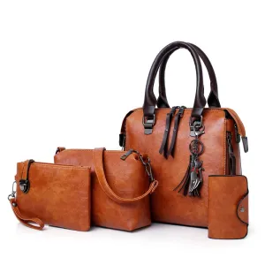 Bag New Female Women PU Composite High Handbags Ladies bolsa feminina Countdown deal Tote Steep discount 4pcs/Set Bags Leather Shoulder Quality Bags Messenger