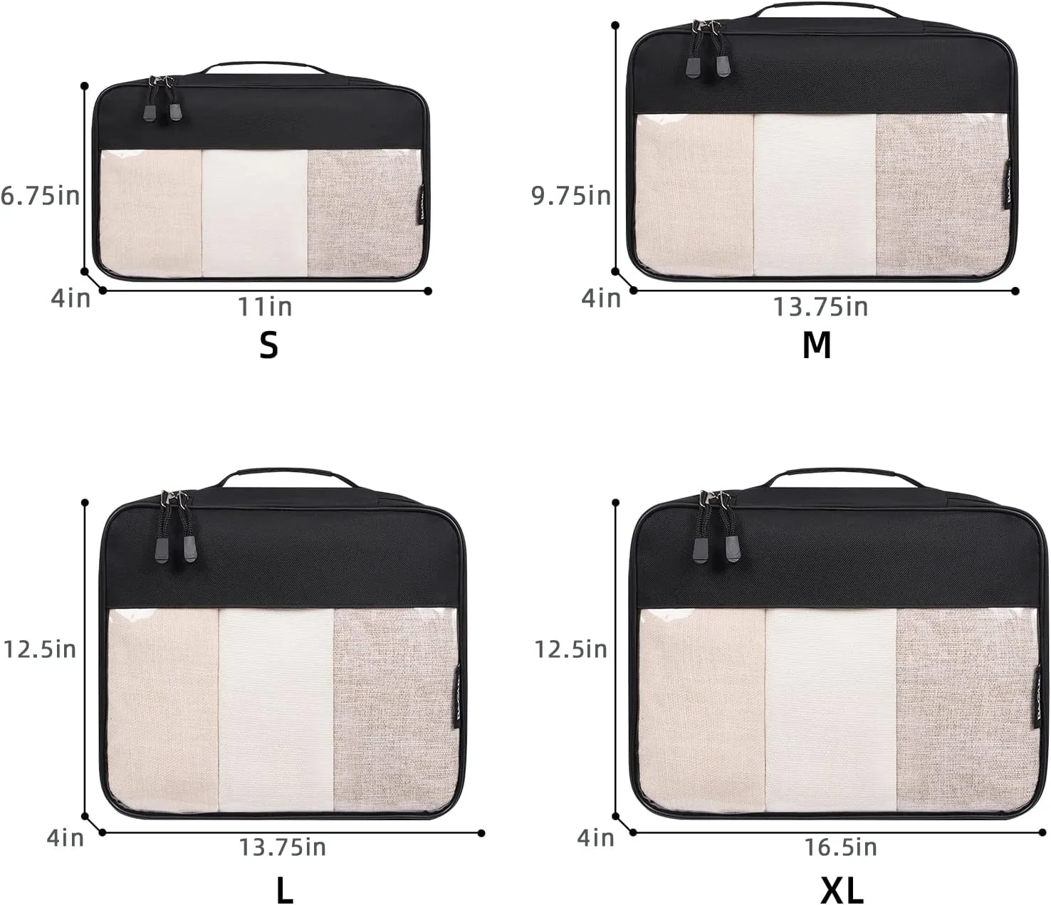BAGAIL Clear Packing Cubes Packing Organizer for Travel Accessories Luggage suitcase