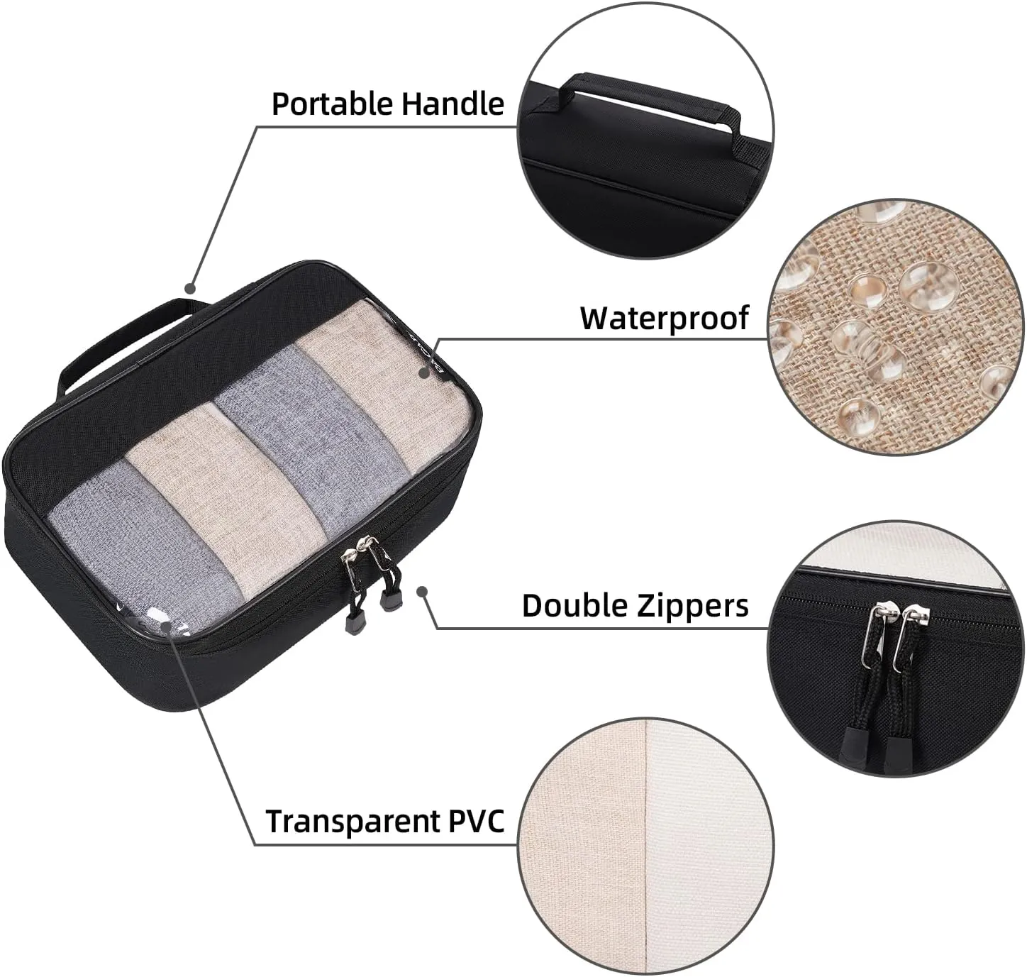 BAGAIL Clear Packing Cubes Packing Organizer for Travel Accessories Luggage suitcase