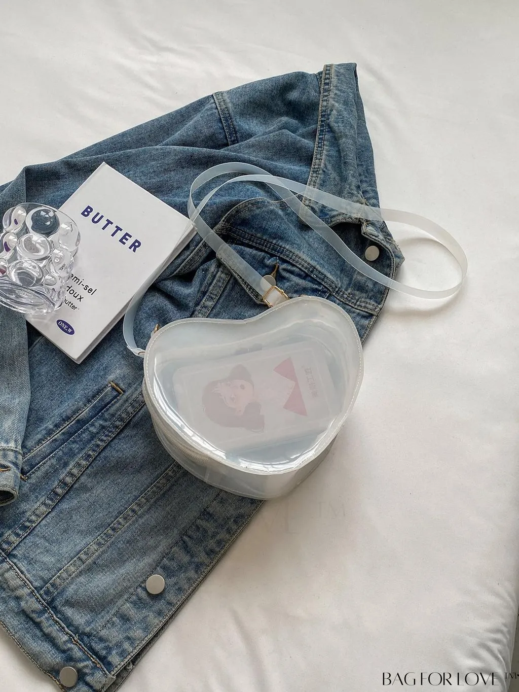 BagForLove - Clear Heart Novelty Mini Bag with Zipper - Compact and Stylish