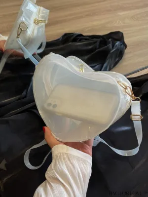 BagForLove - Clear Heart Novelty Mini Bag with Zipper - Compact and Stylish