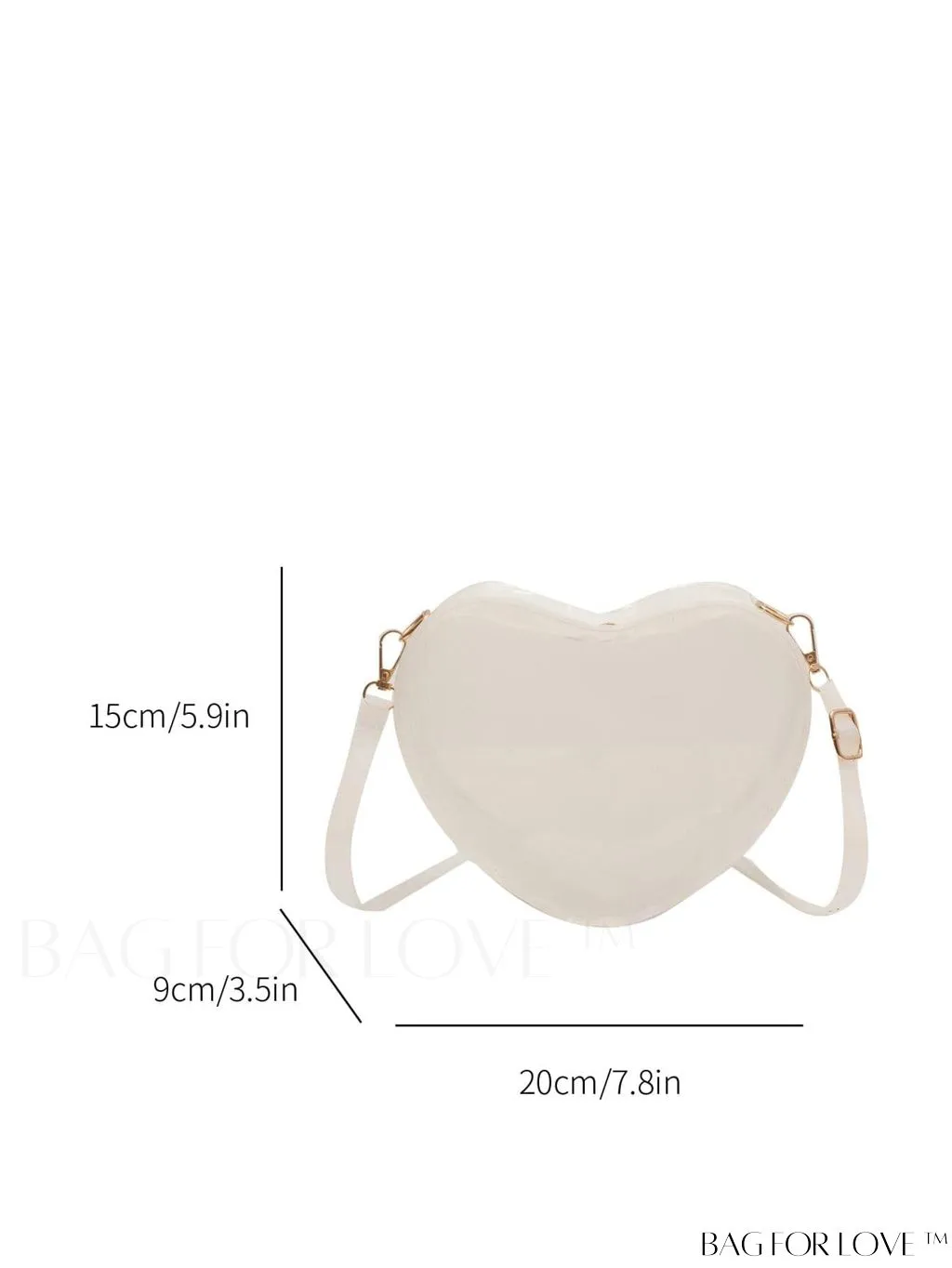 BagForLove - Clear Heart Novelty Mini Bag with Zipper - Compact and Stylish