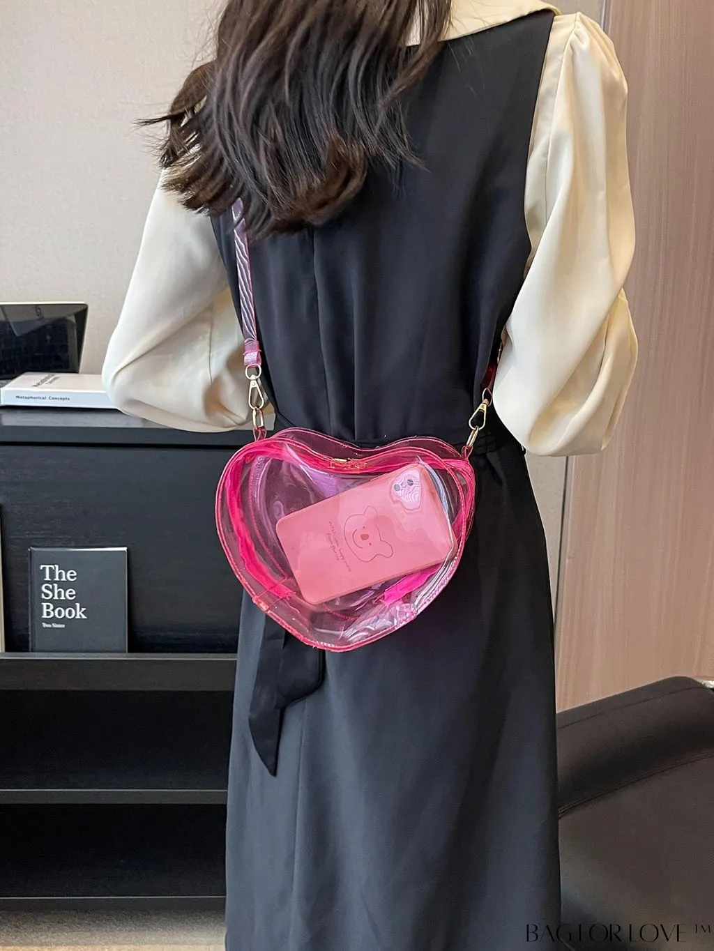 BagForLove - Clear Heart Novelty Mini Bag with Zipper - Compact and Stylish