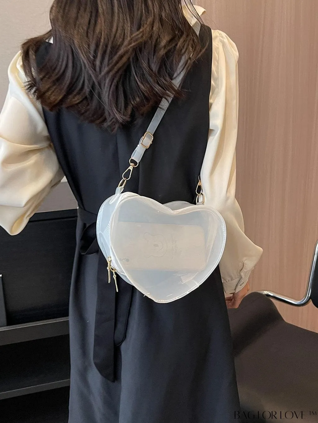 BagForLove - Clear Heart Novelty Mini Bag with Zipper - Compact and Stylish