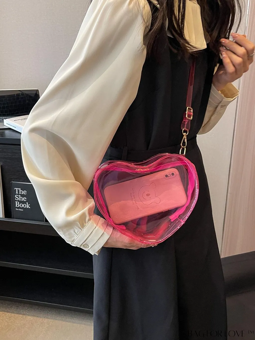 BagForLove - Clear Heart Novelty Mini Bag with Zipper - Compact and Stylish