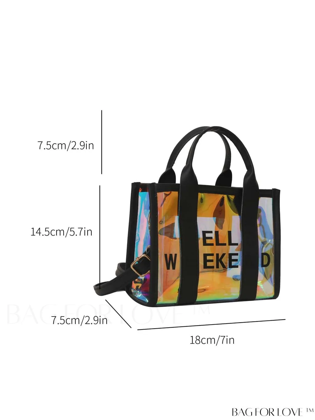 BagForLove - Graphic Transparent Jelly Bag: Summer Handheld Crossbody Purse - Chic & Stylish