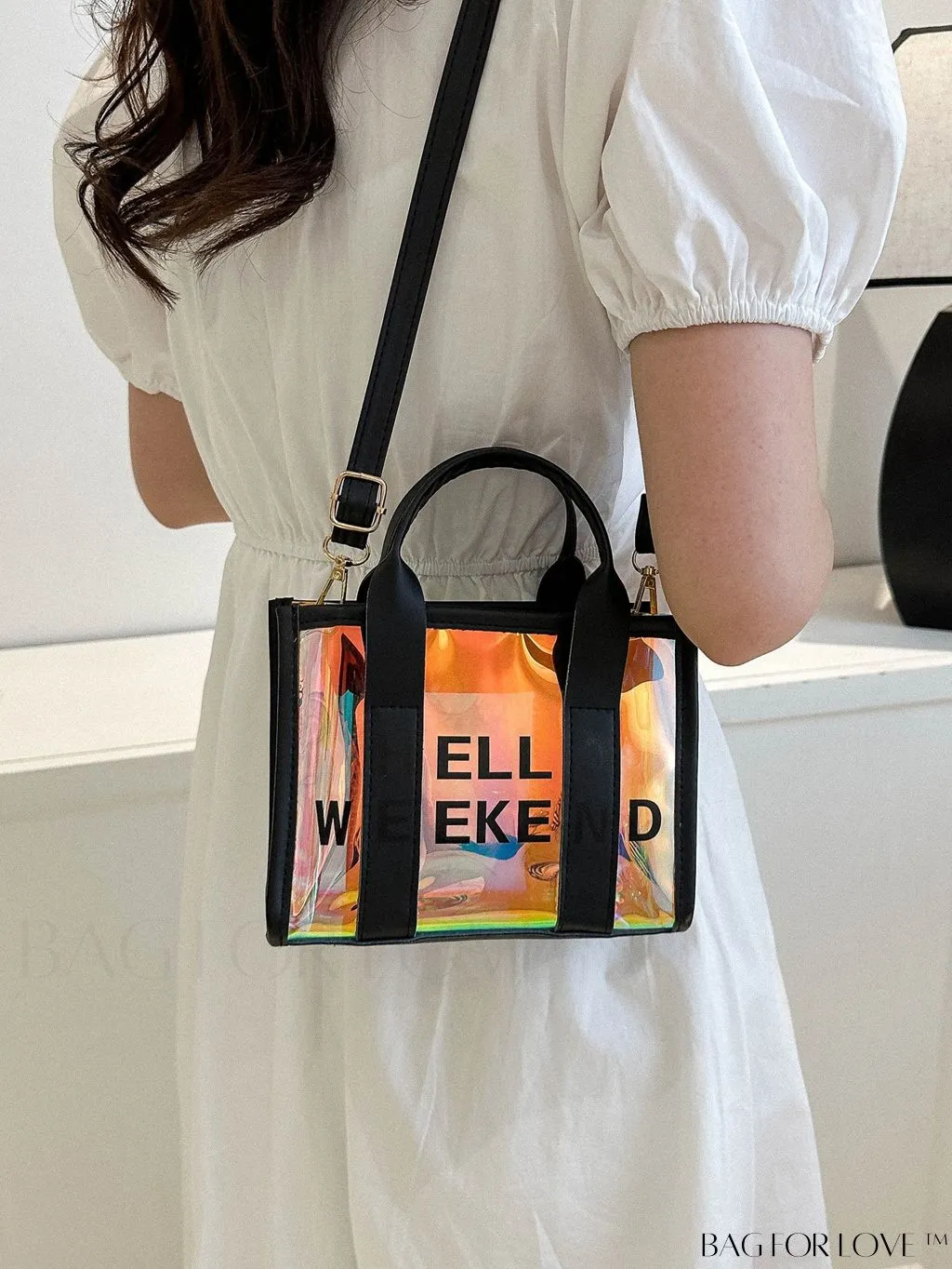 BagForLove - Graphic Transparent Jelly Bag: Summer Handheld Crossbody Purse - Chic & Stylish