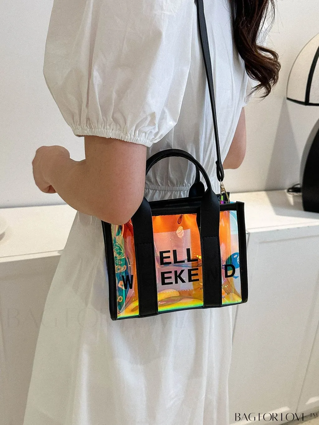 BagForLove - Graphic Transparent Jelly Bag: Summer Handheld Crossbody Purse - Chic & Stylish