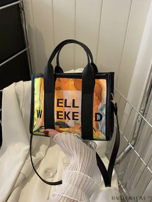BagForLove - Graphic Transparent Jelly Bag: Summer Handheld Crossbody Purse - Chic & Stylish