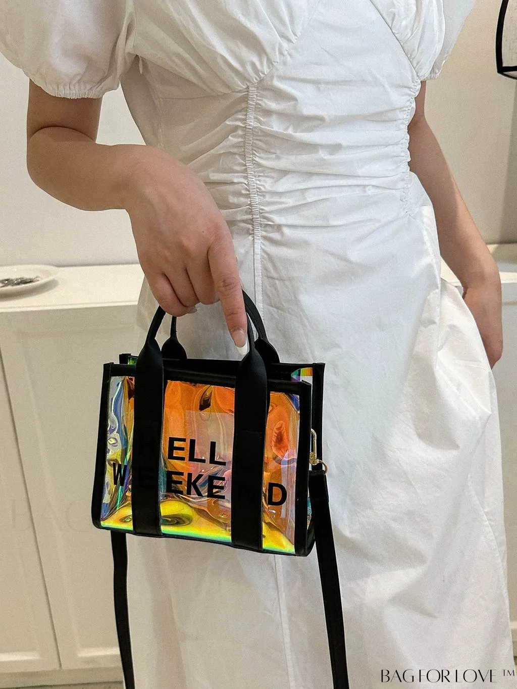 BagForLove - Graphic Transparent Jelly Bag: Summer Handheld Crossbody Purse - Chic & Stylish