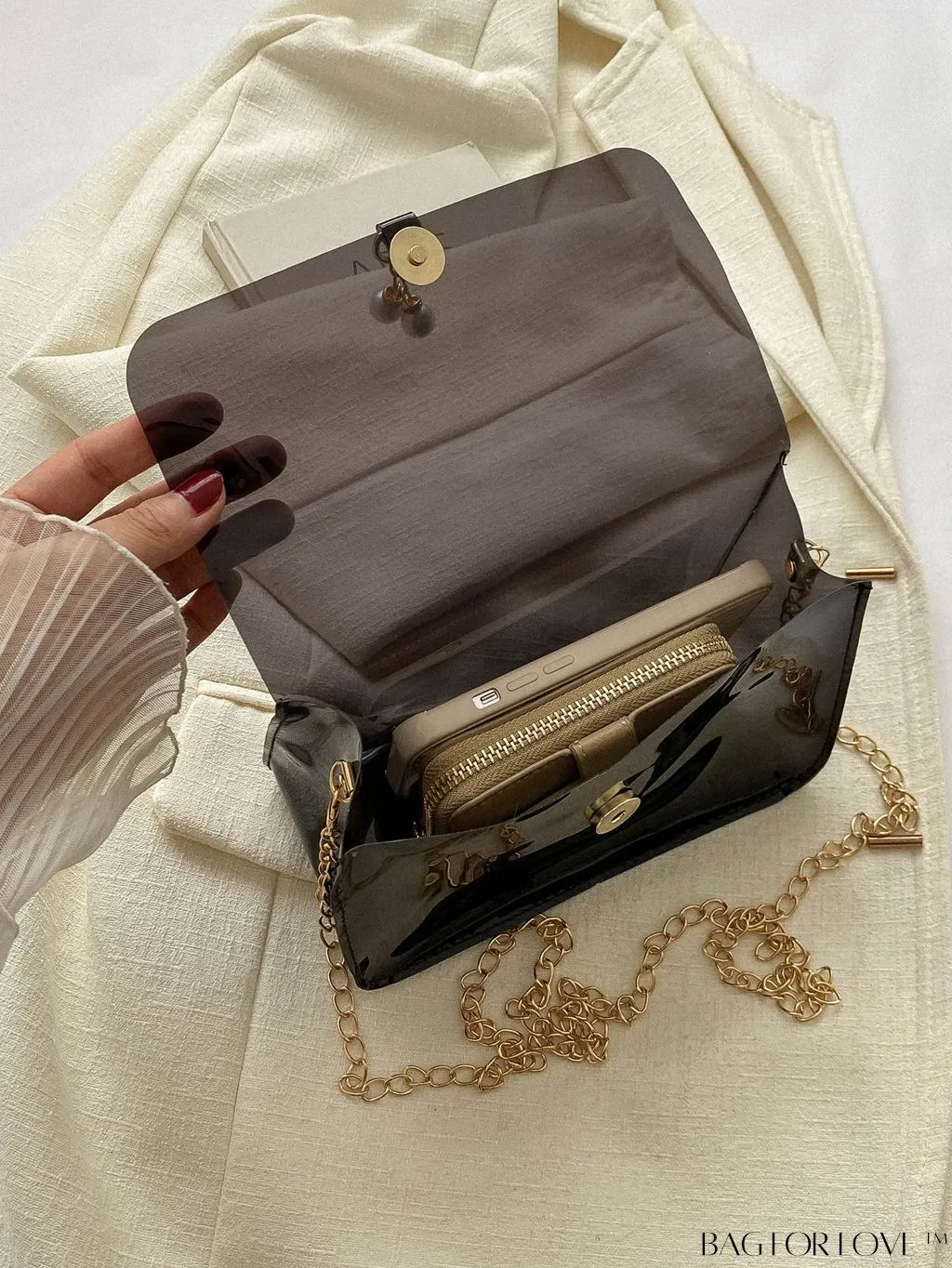 BagForLove - New Arrival: Mini Flap Shoulder Bag with Faux Pearl Embellishment