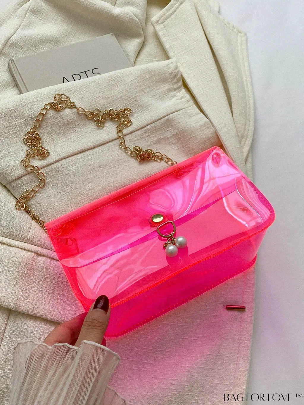 BagForLove - New Arrival: Mini Flap Shoulder Bag with Faux Pearl Embellishment