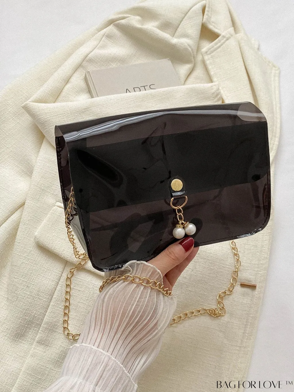 BagForLove - New Arrival: Mini Flap Shoulder Bag with Faux Pearl Embellishment