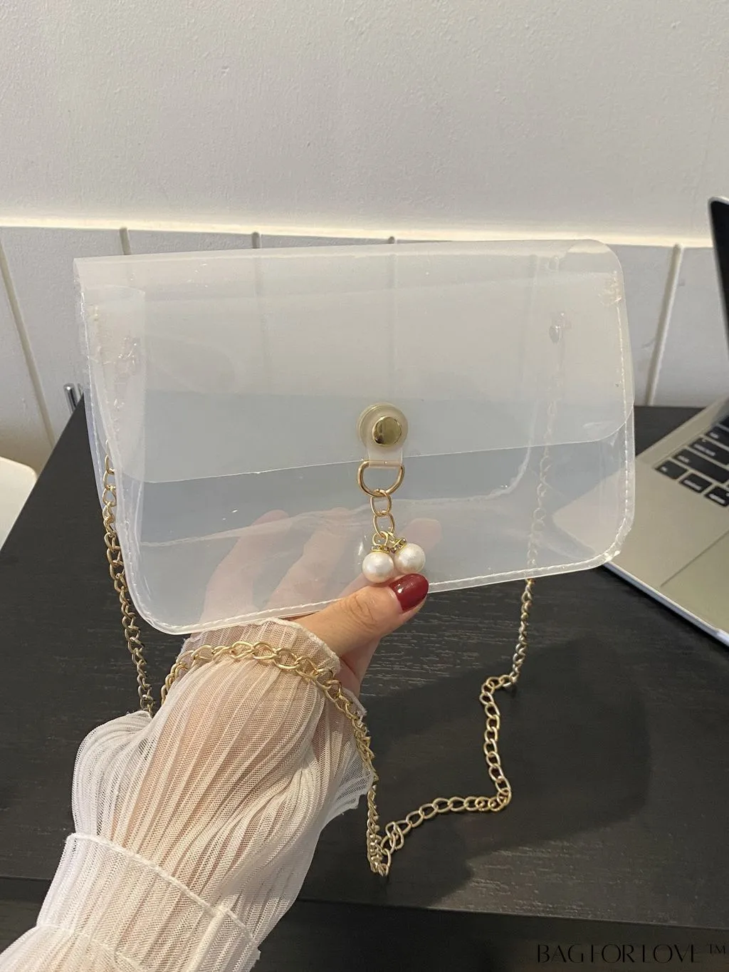 BagForLove - New Arrival: Mini Flap Shoulder Bag with Faux Pearl Embellishment