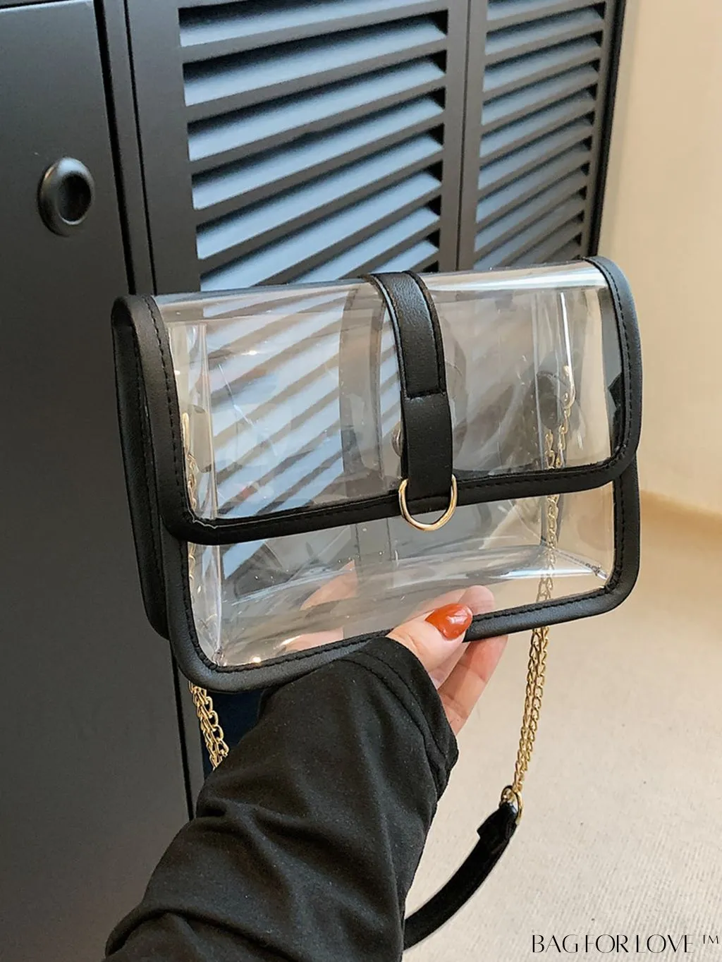 BagForLove - PVC Clear Chain Crossbody Bag for Women