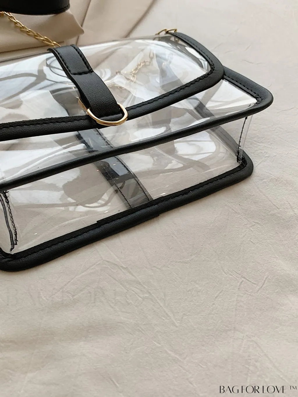 BagForLove - PVC Clear Chain Crossbody Bag for Women