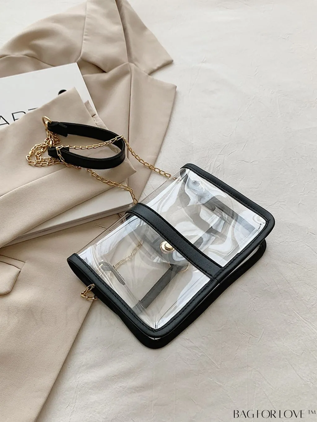 BagForLove - PVC Clear Chain Crossbody Bag for Women