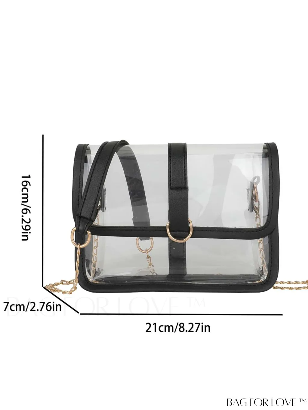 BagForLove - PVC Clear Chain Crossbody Bag for Women